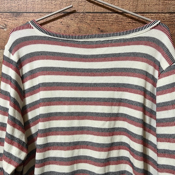 ModCloth Bit of Twist Long Sleeve Top White/Red Stripe Size 3X - Picture 7 of 12